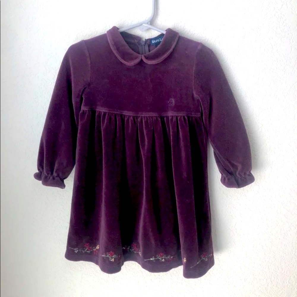 Polo Ralph Lauren Kids Velvet Burgundy Dress 2T